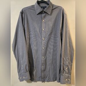 Peter Millar Blue Plaid Button Up Shirt Size L